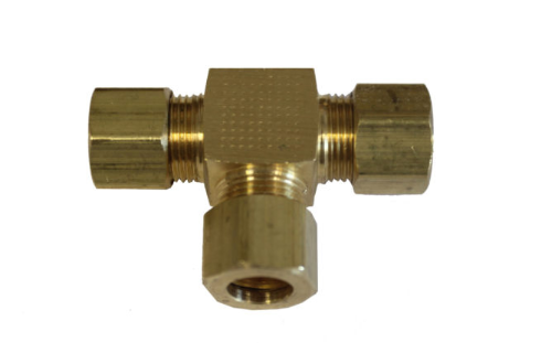 Brass Compression Tee For 3/8” Tube